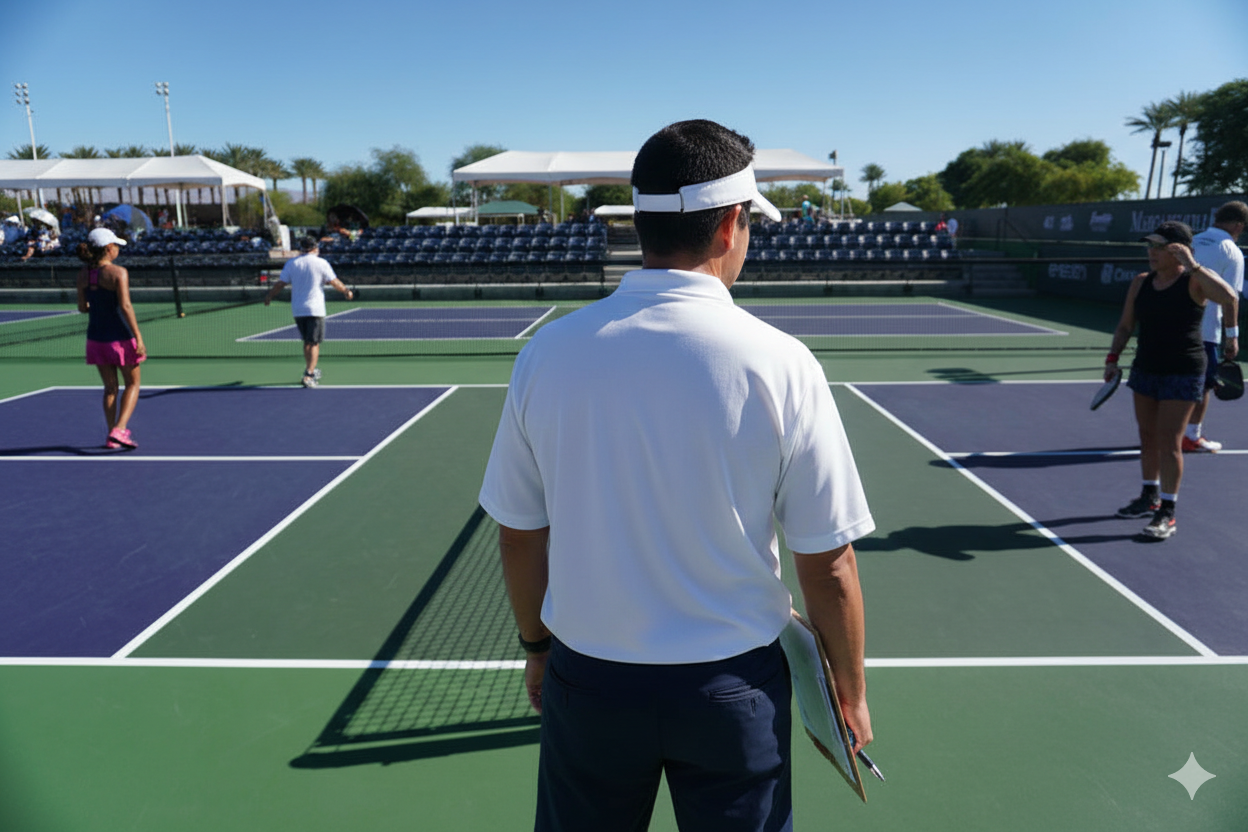 Pickleball court diagram showing service zones